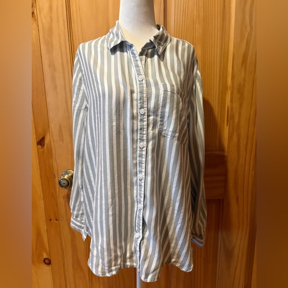Beach Lunch Lounge Long-Sleeve Relaxed Button-Down Shirt size XL women’s